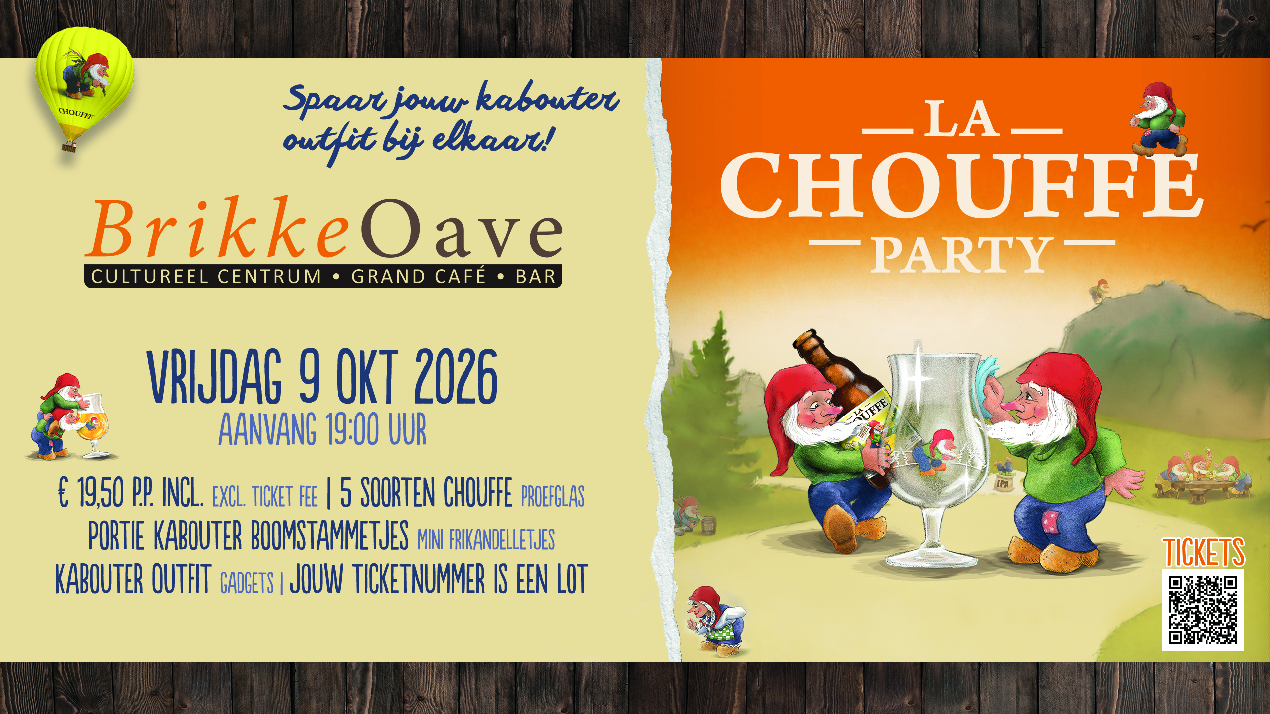 Poster La Chouffe Party Brikke Oave Brunssum bierproeverij 9 oktober 2026