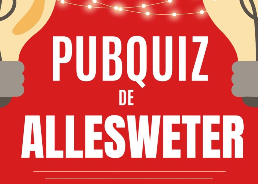 Poster van Pubquiz De Allesweter in de Brikke Oave in Brunssum.